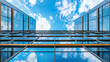 modern office building with sky with look up view