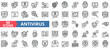 Antivirus icon collection set. Containing malware, security, trojan, spyware, firewall, scan, protection icon. Simple line vector.