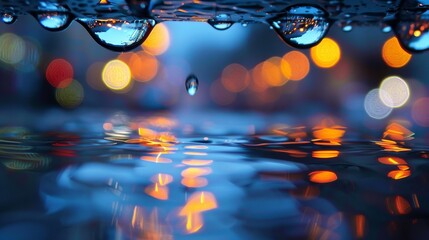 Poster - Reflection in a raindrop   AI generated illustration
