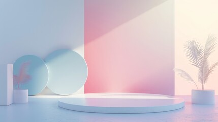 Fototapete - Soft pastel colors in a subtle gradient    AI generated illustration