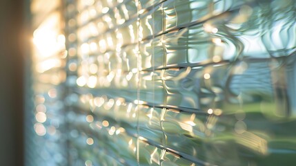 Poster - Soft light filtering through a patterned glass windo -eb-da-d-cafaf AI generated illustration