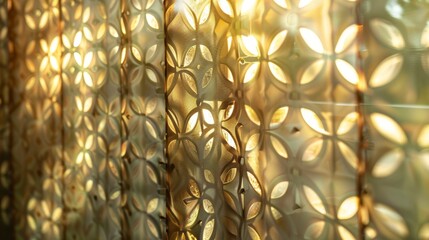 Leinwandbilder - Soft light filtering through a patterned glass windo decda-ce-eb-bc-fdef AI generated illustration