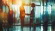 Business people man and woman shaking hands wallpaper background