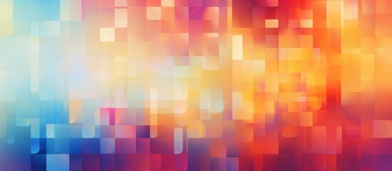 Poster - A vibrant, abstract image featuring blurred squares in shades of Amber, Orange, Purple, Pink, Violet, and Magenta. An artistic display of colors and shapes