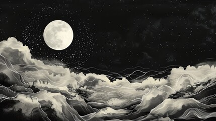 Wall Mural - a painting of a full moon