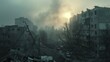 City Resilience Cinematic shots of Ukrainian cities capturing the resilience of their inhabitants amidst adversity AI generated illustration