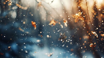 Aufkleber - Falling snowflakes AI generated illustration