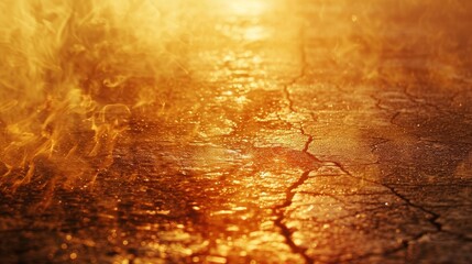 Poster - Heat waves rising from a pavement AI generated illustration