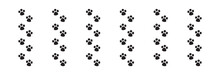 Paw Print Cat, Dog, Puppy Pet Trace. Flat Style - Stock Vector.  Isolated On White Background. EPS 10