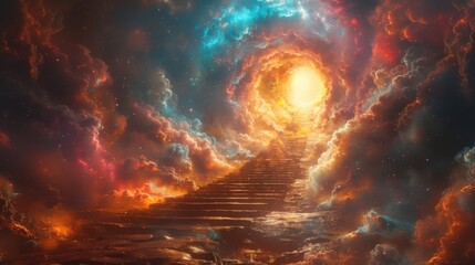 Wall Mural - A mysterious portal suspended in space offering a glimpse into the infinite possibilities of the multiverse.