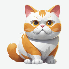 Wall Mural - vector isolated of cute fat orange cat, clipart
