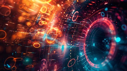 Poster - When blackhole and technology mixed in space art background wallpaper