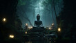 buddha statue at night