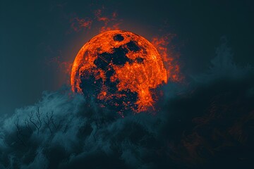 Wall Mural - Full moon image background 