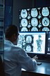  A radiologist reviewing medical imaging scans such as X-rays and MRI images, aiding in the diagnosis and management of various medical conditions, Generative AI