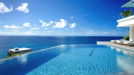 Wall Mural - A pool with a stunning mesmerizing ocean view