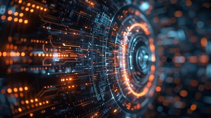 Poster - a futuristic digital security concept with advanced encryption algorithms and futuristic technology 