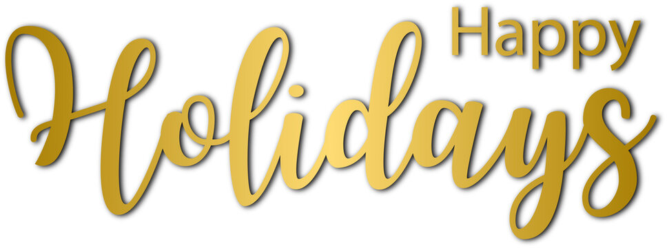 Golden Colored happy holidays luxurious lettering