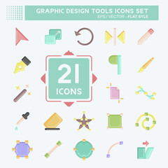 Poster - Icon Set Graphic Design Tools. related to Graphic Design Tools symbol. flat style. simple design editable. simple illustration