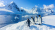 Penguins on Antarctic Peninsula in Antarctica