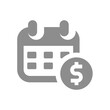Financial calendar vector icon. Finance and money planning symbol.