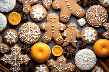 Wall Mural - decorative New Year's cookies. dessert and holiday baking. creative handmade