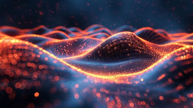 An abstract representation of futuristic digital information flow with minimalist design element
