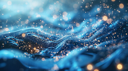 Wall Mural - Shiny blue liquid background 