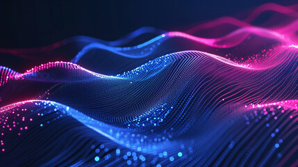 Wall Mural - Intricate patterns of indigo,pink,and lime blue intertwining.splash calourfull background 