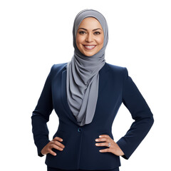 Wall Mural - portrait of muslim business woman isolate on white background