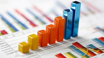 Equities market display with graphs indicating rapid and profitable growth