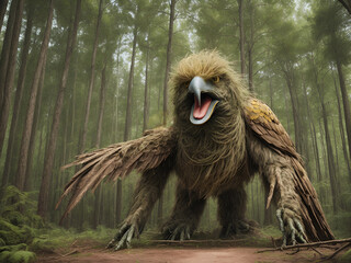 Old big bird in forest