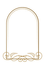 Wall Mural - vector vertical arch shape frame with ivy leaves decoration