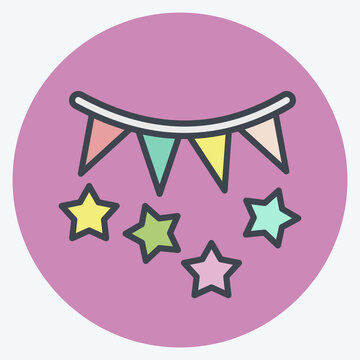 Icon Party. suitable for Summer symbol. color mate style. simple design editable. design template vector. simple illustration