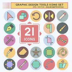 Poster - Icon Set Graphic Design Tools. related to Graphic Design Tools symbol. color mate style. simple design editable. simple illustration