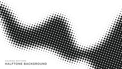 Wall Mural - halftone background calming rhythms waves vector design in black color fit for social media post, po
