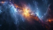 An Aerial View Of A Vast Galaxy Showing S Of Swirling Stars And Clouds Of Cosmic Dust With Faint Sounds Of Distant Vibrations Echoing Through The Void.