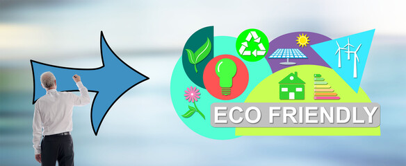 Poster - Eco friendly concept drawn by a man