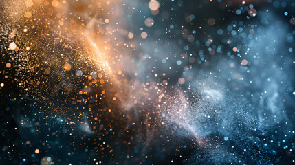 Poster - magical dust particles abstract bokeh background.