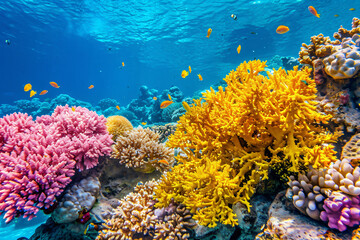 Wall Mural - Photo coral reef in the sea