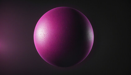 Pink magenta purple sphere on black grainy gradient background, abstract dark banner design, noise texture colorful background