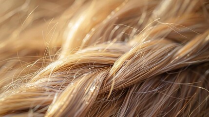 detailed macro closeup of hair strands, focusing on the surface texture and natural sheen, providing an in-depth look at individual follic