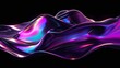 © CinimaticWorks - holographic iridescent neon curved wave in abstract fluid motion against a dark background creating a dynamic 3D render and colorful gradient design for visual art