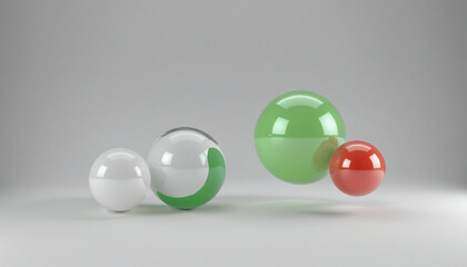 Colorful spheres, 3d render colorful background