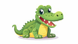 Fototapeta Dinusie - Vector baby crocodile cartoon flat style Flat vector