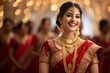 © AJay - A young Indian ethnic woman with a smiling face wearing traditional bridal costumes and jewellery