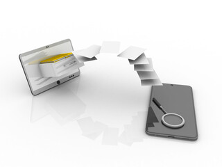 Poster - 3d rendering mobile folder storage
