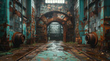 Fototapeta Uliczki - old abandoned factory