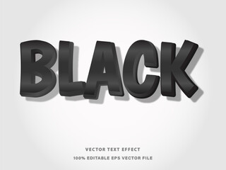 Wall Mural - Black 3d text effect editable text eps