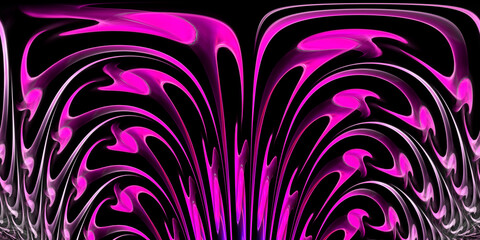 Wall Mural - deep purple cascade style up and over design on a black background